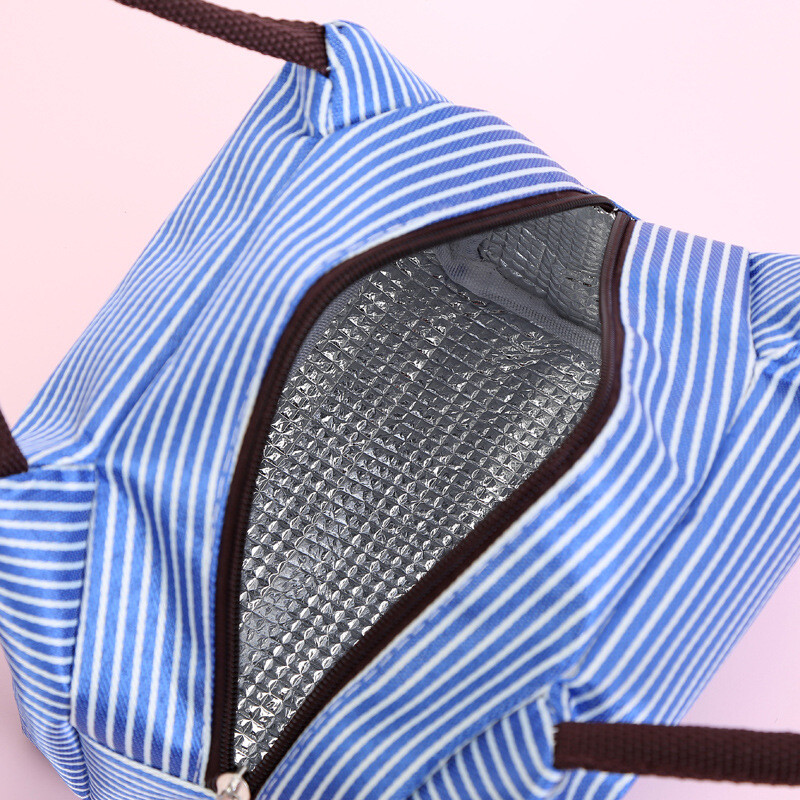 Naujas Stripes pietų krepšys moterims Izoterminis maišelis Supakuotas Maisto Termo maišeliai Termo maišelis Vaikų pietų krepšys Šaldytuvo krepšys