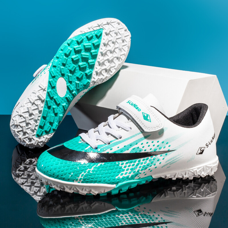 Originálne dievčenské futbalové topánky pre chlapcov, červené futbalové topánky, detská obuv, mládežnícke baseballové kopačky, futsal, tréningové, na umelý trávnik, suchý zips