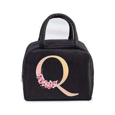 Sakura 26 Alphabet izolovaná obedárová taška pre ženy mužov, nepriepustná termálna chladiaca obedárová taška pre deti, školu, tínedžer, piknikové jedlo