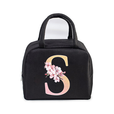Sakura 26 Alphabet izolovaná obedárová taška pre ženy mužov, nepriepustná termálna chladiaca obedárová taška pre deti, školu, tínedžer, piknikové jedlo