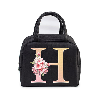 Sakura 26 Alphabet izolovaná obedárová taška pre ženy mužov, nepriepustná termálna chladiaca obedárová taška pre deti, školu, tínedžer, piknikové jedlo