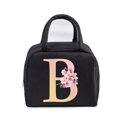 Sakura 26 Alphabet izolovaná obedárová taška pre ženy mužov, nepriepustná termálna chladiaca obedárová taška pre deti, školu, tínedžer, piknikové jedlo