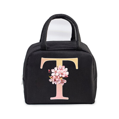 Sakura 26 Alphabet izolovaná obedárová taška pre ženy mužov, nepriepustná termálna chladiaca obedárová taška pre deti, školu, tínedžer, piknikové jedlo