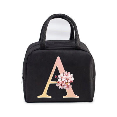Sakura 26 Alphabet izolovaná obedárová taška pre ženy mužov, nepriepustná termálna chladiaca obedárová taška pre deti, školu, tínedžer, piknikové jedlo