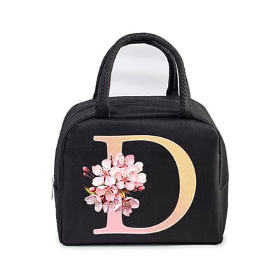 Sakura 26 Alphabet izolovaná obedárová taška pre ženy mužov, nepriepustná termálna chladiaca obedárová taška pre deti, školu, tínedžer, piknikové jedlo