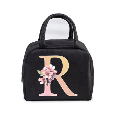 Sakura 26 Alphabet izolovaná obedárová taška pre ženy mužov, nepriepustná termálna chladiaca obedárová taška pre deti, školu, tínedžer, piknikové jedlo