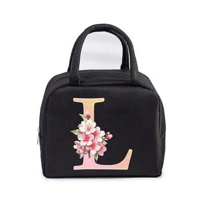 Sakura 26 Alphabet izolovaná obedárová taška pre ženy mužov, nepriepustná termálna chladiaca obedárová taška pre deti, školu, tínedžer, piknikové jedlo