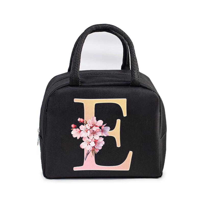 Sakura 26 Alphabet izolovaná obedárová taška pre ženy mužov, nepriepustná termálna chladiaca obedárová taška pre deti, školu, tínedžer, piknikové jedlo