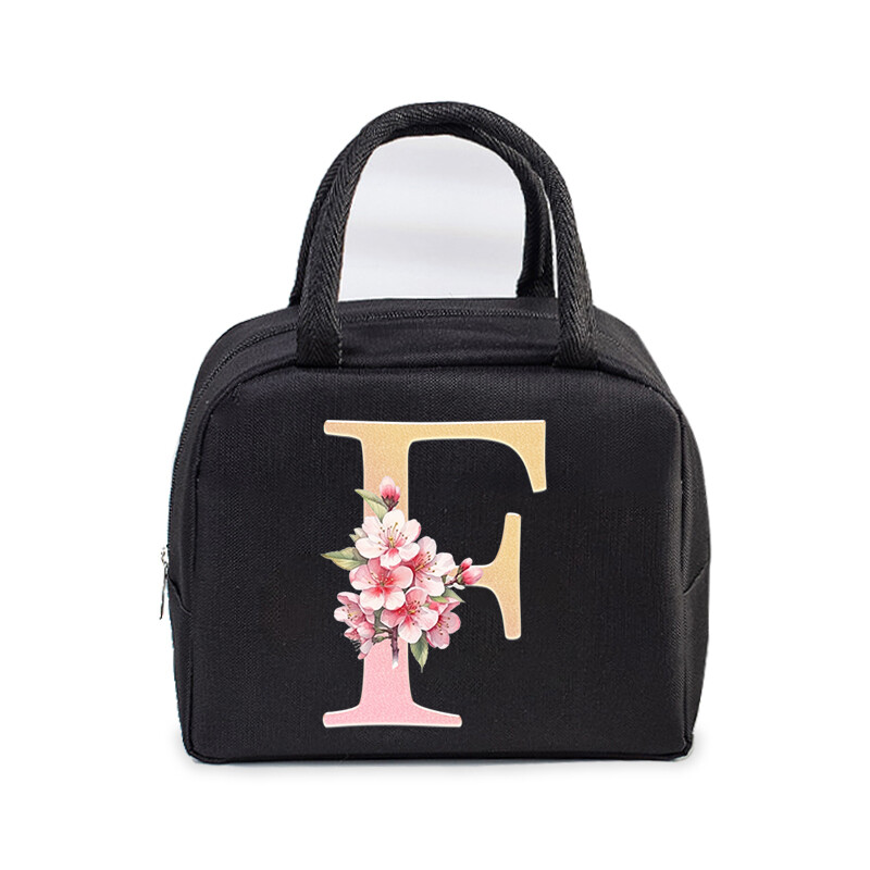 Sakura 26 Alphabet izolovaná obedárová taška pre ženy mužov, nepriepustná termálna chladiaca obedárová taška pre deti, školu, tínedžer, piknikové jedlo