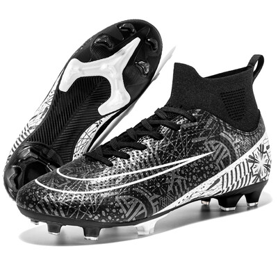 Futbolo batai vyrams Auksiniai, šviesūs, aukšti kulkšnies, vejos futbolo batai vaikams berniukams originalūs neslystantys vidaus treniruočių futbolo sportbačiai