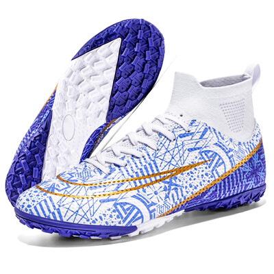 Futbolo batai vyrams Auksiniai, šviesūs, aukšti kulkšnies, vejos futbolo batai vaikams berniukams originalūs neslystantys vidaus treniruočių futbolo sportbačiai