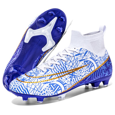 Futbolo batai vyrams Auksiniai, šviesūs, aukšti kulkšnies, vejos futbolo batai vaikams berniukams originalūs neslystantys vidaus treniruočių futbolo sportbačiai