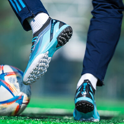 Aukštos kokybės itin lengvi vyriški futbolo bateliai, neslystantys vejos futbolo apkabos vaikams TF/FG treniruočių futbolo batai Chuteira Campo