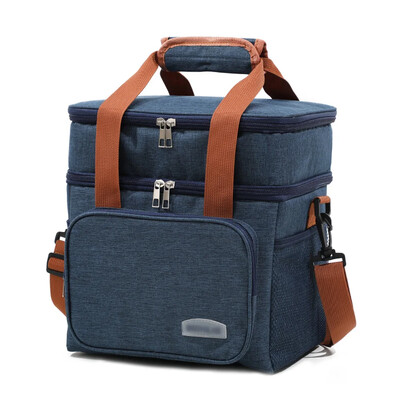 Pārnēsājama termiskā pusdienu soma piknika pārtikas dzesēšanas somas izolēts korpuss Izturīgs ūdensizturīgs biroja pusdienu somas plecu siksnas dzesēšanas kaste