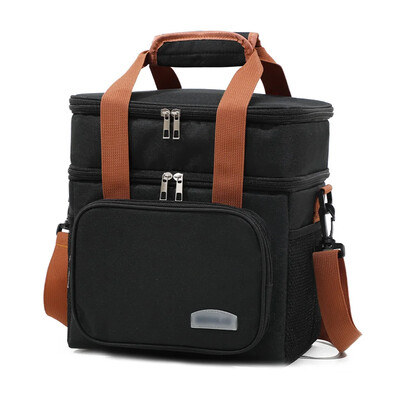 Pārnēsājama termiskā pusdienu soma piknika pārtikas dzesēšanas somas izolēts korpuss Izturīgs ūdensizturīgs biroja pusdienu somas plecu siksnas dzesēšanas kaste