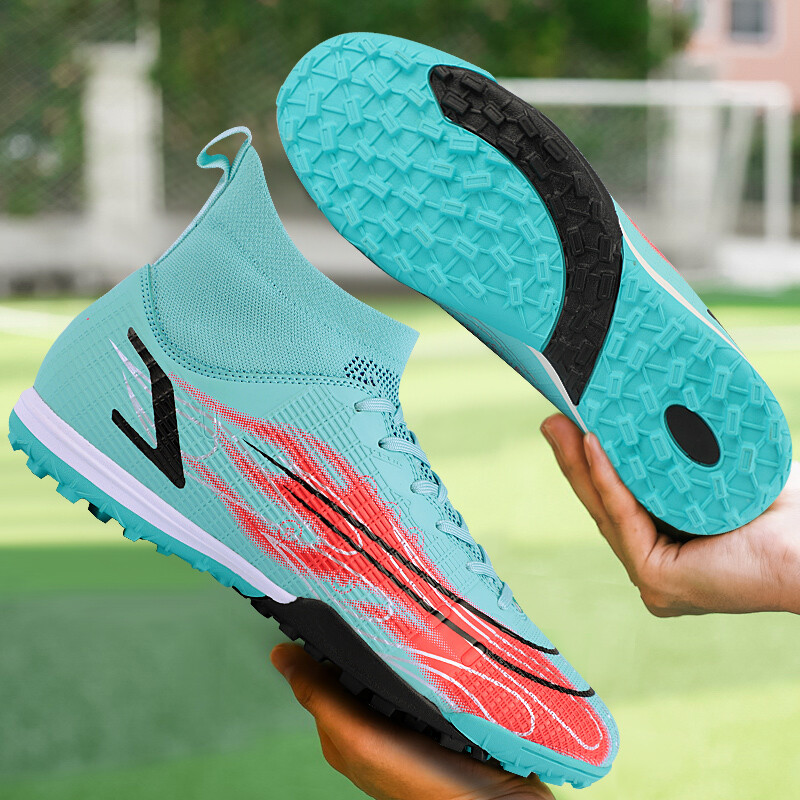 LiXingMing Futbola apavi vīriešiem Augsti pārdod pusaudžu studentiem āra treniņiem Futbola zābaki Bērnu futbola kedas 32-46#