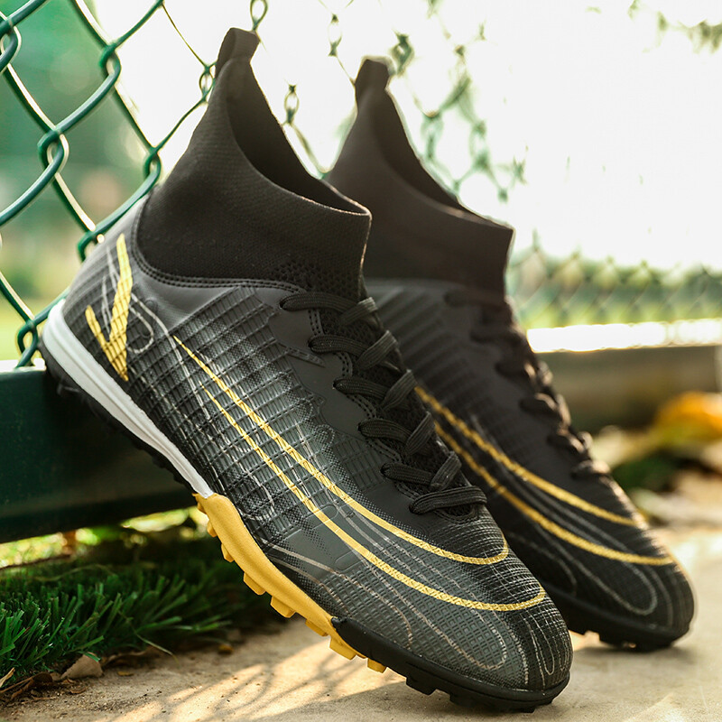 LiXingMing Futbola apavi vīriešiem Augsti pārdod pusaudžu studentiem āra treniņiem Futbola zābaki Bērnu futbola kedas 32-46#