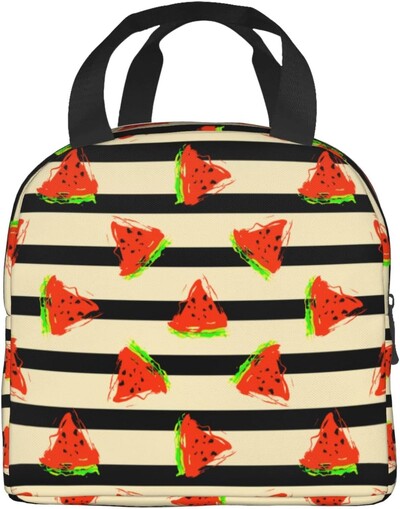 Kreslená melón, čerešňa a ananás, opakovane použiteľná obedárová taška, izolovaná prenosná obedárová krabička, opakovane použiteľné termálne chladiace tašky Bento Tote