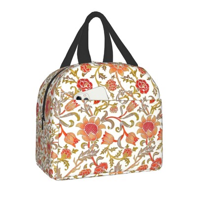 William Morris Compton kvetinový vzor obedár pre ženy multifunkčný chladiaci termálny obed izolovaný obedár taška kancelárska práca