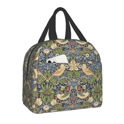 William Morris Compton kvetinový vzor obedár pre ženy multifunkčný chladiaci termálny obed izolovaný obedár taška kancelárska práca