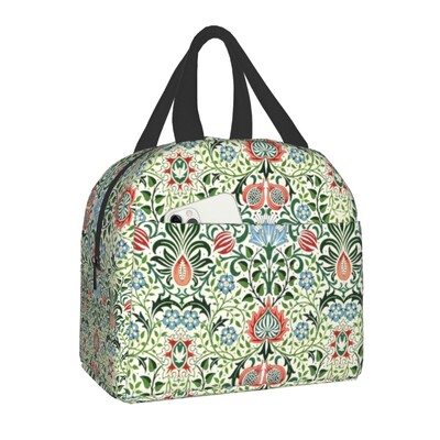 William Morris Compton kvetinový vzor obedár pre ženy multifunkčný chladiaci termálny obed izolovaný obedár taška kancelárska práca