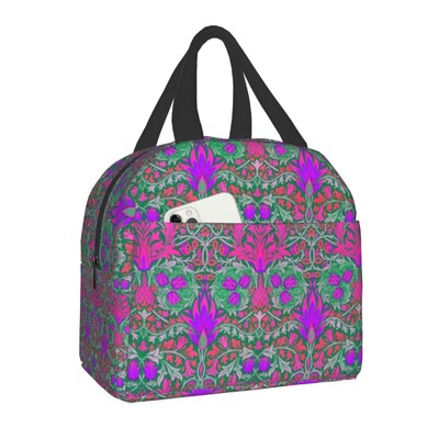 William Morris Compton kvetinový vzor obedár pre ženy multifunkčný chladiaci termálny obed izolovaný obedár taška kancelárska práca