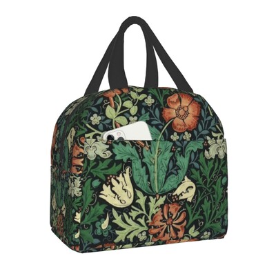 William Morris Compton kvetinový vzor obedár pre ženy multifunkčný chladiaci termálny obed izolovaný obedár taška kancelárska práca