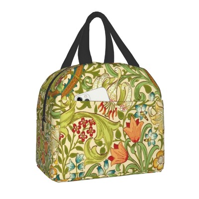 William Morris Compton kvetinový vzor obedár pre ženy multifunkčný chladiaci termálny obed izolovaný obedár taška kancelárska práca