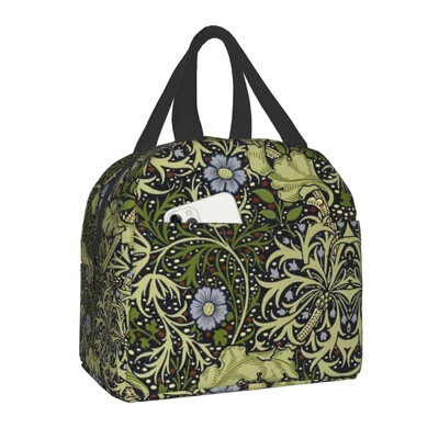 William Morris Compton kvetinový vzor obedár pre ženy multifunkčný chladiaci termálny obed izolovaný obedár taška kancelárska práca