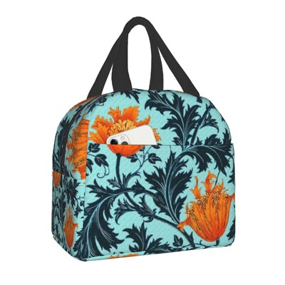 William Morris Compton kvetinový vzor obedár pre ženy multifunkčný chladiaci termálny obed izolovaný obedár taška kancelárska práca