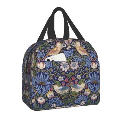 William Morris Compton kvetinový vzor obedár pre ženy multifunkčný chladiaci termálny obed izolovaný obedár taška kancelárska práca