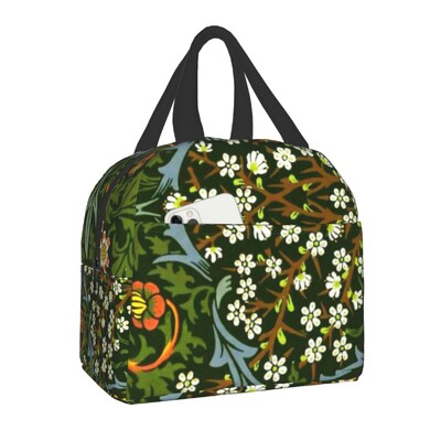 William Morris Compton kvetinový vzor obedár pre ženy multifunkčný chladiaci termálny obed izolovaný obedár taška kancelárska práca