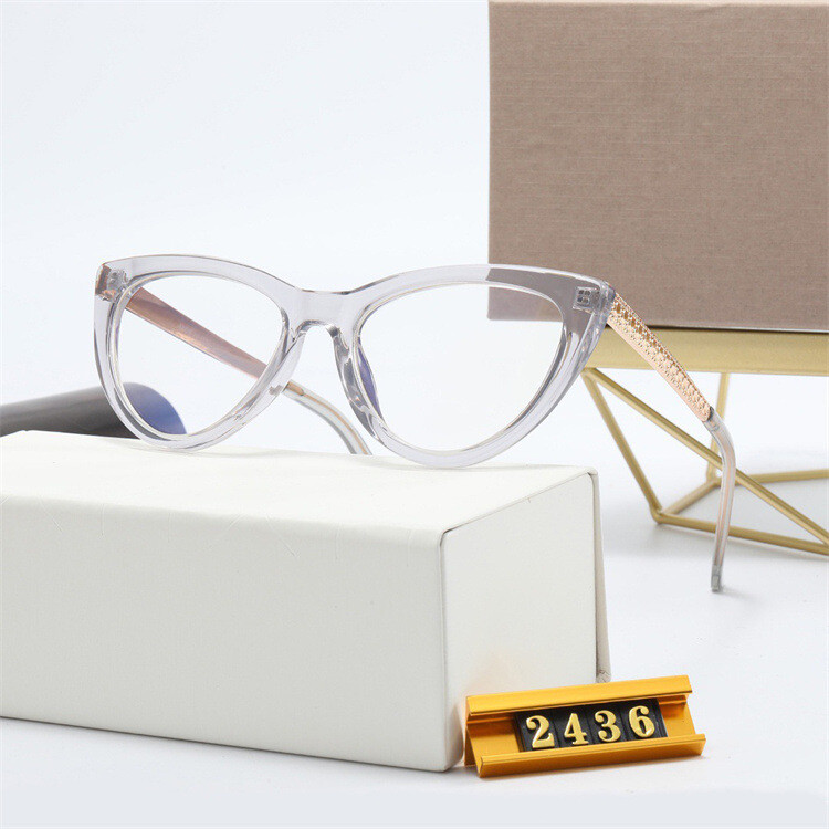 Nauji Moterų mados tendencijos 2024 plokščias veidrodis katės akis mažas rėmelis užsienio prekyba karšto stiliaus rėmeliai 2436 saulės akiniai
