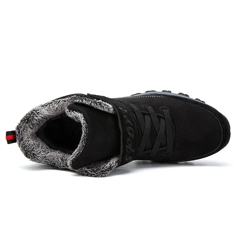 Ūdensizturīgi ziemas vīriešu zābaki Zamšādas silts sniegs āra kedas zābaki vīriešu darba ikdienas apavi ar augstu augšdaļu, neslīdoši puszābaki