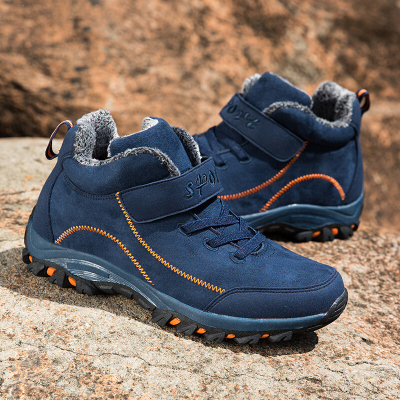 Ūdensizturīgi ziemas vīriešu zābaki Zamšādas silts sniegs āra kedas zābaki vīriešu darba ikdienas apavi ar augstu augšdaļu, neslīdoši puszābaki