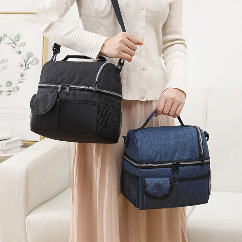 10 l nešiojamas terminis priešpiečių maišelis maisto dėžutė Patvari vandeniui atspari biuro aušintuvo priešpiečių dėžutė ledu izoliuotas dėklas stovyklavimo Oksfordo vakarienės krepšys