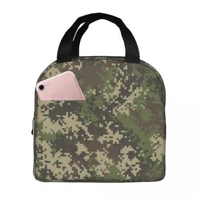 Camo Camouflage Army Ebédtáskák Hordozható szigetelt Oxford Cooler Katonai Mintás Termálételek Piknik ebéddoboz női lányoknak