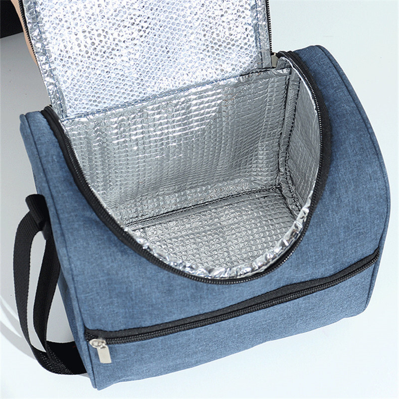 Didelės talpos kvadratiniai terminiai pietų krepšiai Nešiojami aušintuvo maišeliai, izoliuoti maisto maišeliai, skirti darbui mokyklos iškylai Bento krepšiai su užtrauktuku