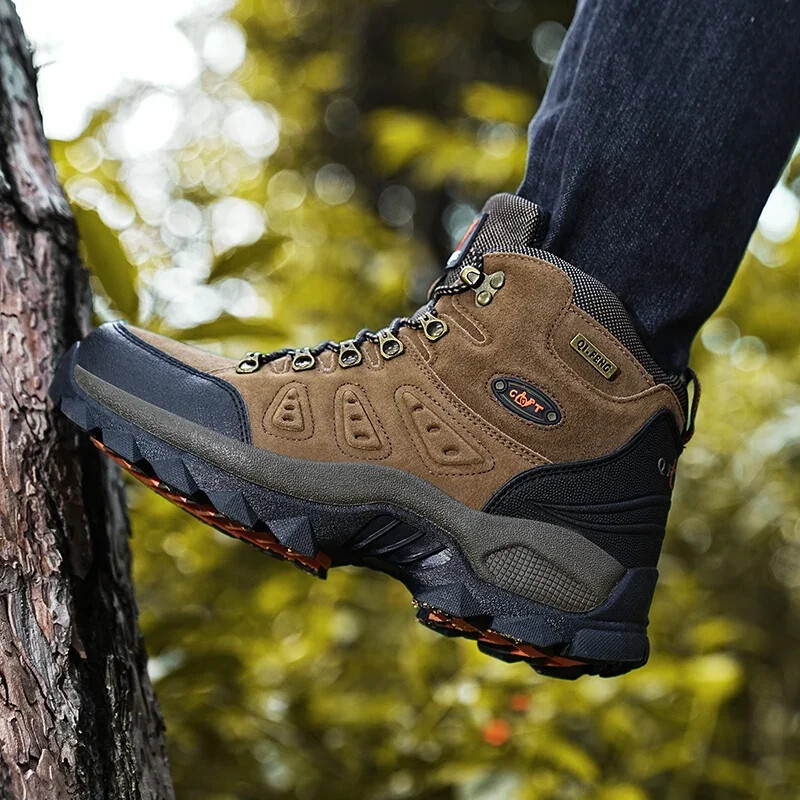 PLUS SIZE Pantofi de aventură unisex înalți Aderență durabilă Anti-alunecare Confort cu șireturi Ideali pentru ghete de drumeție în aer liber Încălțăminte pentru bărbați