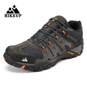 HIKEUP New Arrival bőr túracipők Kopásálló kültéri sport férfi cipők Fűzős férfi hegymászó túra vadászcipők