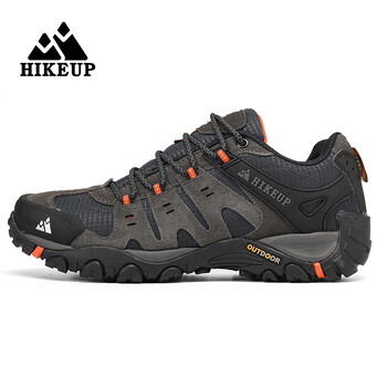 HIKEUP New Arrival Δερμάτινα παπούτσια πεζοπορίας ανθεκτικά στη φθορά υπαίθρια αθλητικά ανδρικά παπούτσια Lace-up Ανδρικά παπούτσια αναρρίχησης Trekking κυνήγι