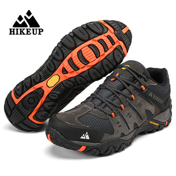 HIKEUP New Arrival Δερμάτινα παπούτσια πεζοπορίας ανθεκτικά στη φθορά υπαίθρια αθλητικά ανδρικά παπούτσια Lace-up Ανδρικά παπούτσια αναρρίχησης Trekking κυνήγι