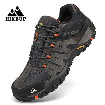 HIKEUP New Arrival Δερμάτινα παπούτσια πεζοπορίας ανθεκτικά στη φθορά υπαίθρια αθλητικά ανδρικά παπούτσια Lace-up Ανδρικά παπούτσια αναρρίχησης Trekking κυνήγι