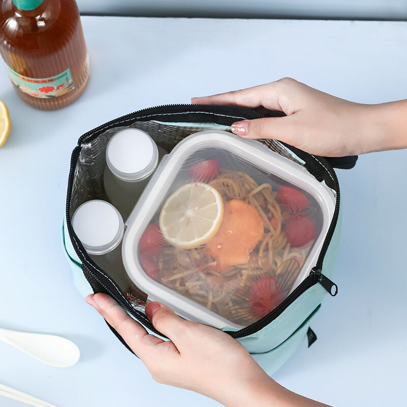 Nešiojamas pietų krepšys, sutirštintos aliuminio folijos studentų priešpiečių maišelis darbo izoliacija priešpiečių maišelis, Oksfordo audinio pietų maišelis