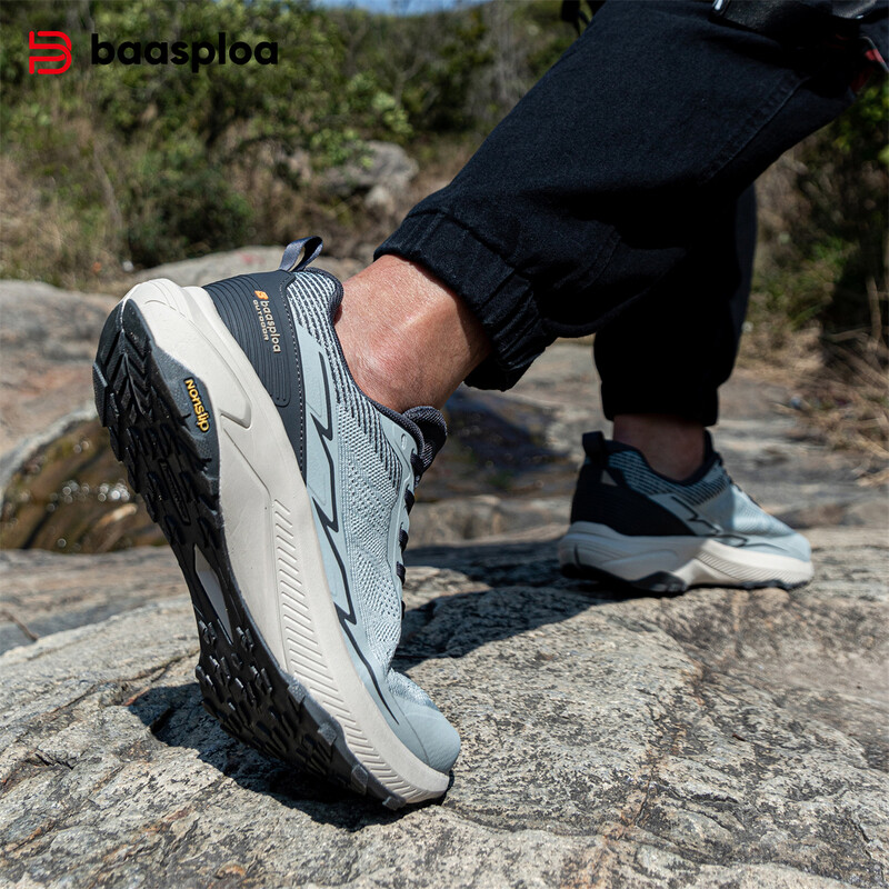 „Baasploa“ vyriški žygio batai, patogūs dėvėjimuisi atsparūs lauko batai vyriški, kvėpuojantys tinkliniai laisvalaikio sportbačiai, laipiojimo neslystantys suvarstiniai