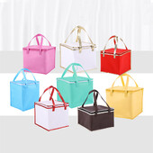 6"8"10" izolēta termiskā dzesētāja soma Vēsa pusdienu ēdieni Dzērienu kastes Dzērienu uzglabāšana Kvadrātveida atdzesēti maisiņi ar rāvējslēdzēju piknika skārda folijas pārtikas maisiņš