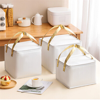 6/8 palcová perleťová bavlnená izolovaná taška na tortu, transportné puzdro, chladiace úložné boxy, obedové tašky, termálna nádoba na piknikové jedlo