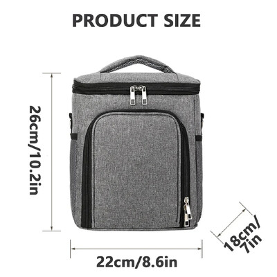 Madingas nešiojamas pietų dėžutės izoliacinis maišelis, vandeniui atsparus priešpiečių dėžutės maišelis, pietų krepšiai vyrams