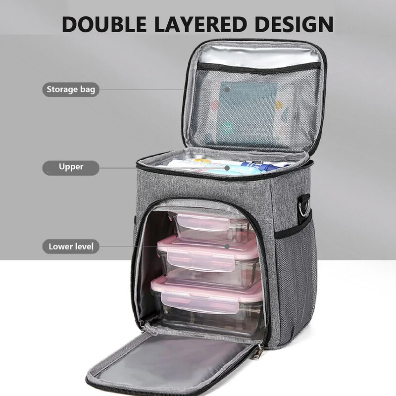 Madingas nešiojamas pietų dėžutės izoliacinis maišelis, vandeniui atsparus priešpiečių dėžutės maišelis, pietų krepšiai vyrams