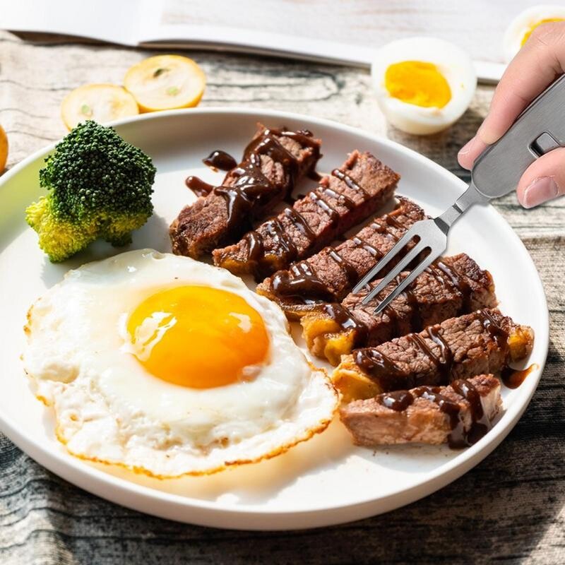 4 viename stovyklavimo stalo įrankių rinkinys nerūdijančio plieno sulankstomas šaukštas šakutė peilis butelių atidarytuvo rinkinys lauko stovyklavimo reikmenys iškylų stalo reikmenys